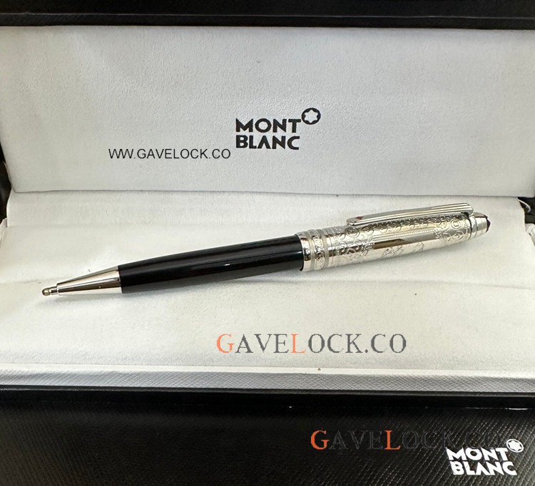 New Replica MontBlanc Meisterstuck 80 Days Doue Ballpoint Silver-Black 164